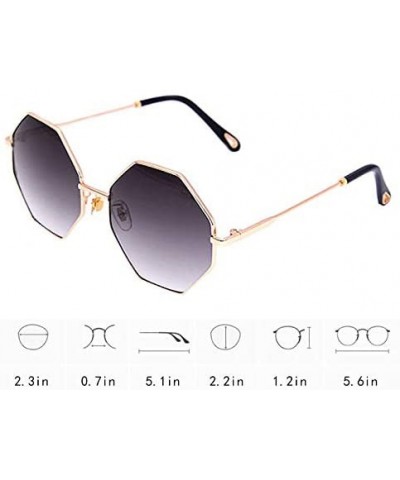 Square Color Lens Sunglasses Stylish Sunnies Eyewear Metal Sunglasses - C - Grey - CN18OTOEM8L $11.47