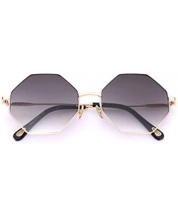 Square Color Lens Sunglasses Stylish Sunnies Eyewear Metal Sunglasses - C - Grey - CN18OTOEM8L $11.47