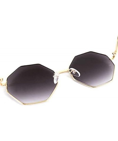 Square Color Lens Sunglasses Stylish Sunnies Eyewear Metal Sunglasses - C - Grey - CN18OTOEM8L $11.47