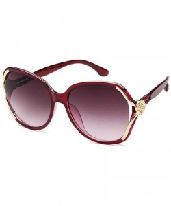 Oversized Women Fashion Personality Travel Oversized Frame Sunglasses Sunglasses - Red - CZ18TEOSR8L $16.91