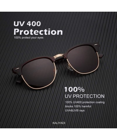 Rimless Polarized Sunglasses for Men and Women Semi-Rimless Frame Driving Sun glasses 100% UV Blocking - C418NX8YYOL $19.82