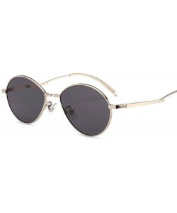 Oval Popular Candy Colors Women Small Oval Sunglasses Metal Frame Fashion Female Red - Red - CE18Y5UA9O6 $8.63