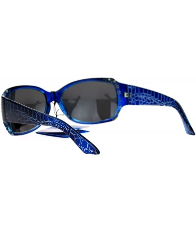 Rectangular Anti Glare Polarized Womens Rhinestone Plastic Rectangular Butterfly Sunglasses - Blue - CP11SOL4QQX $14.59