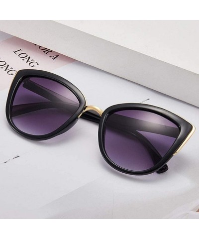 Oval Women's Fashion Sunglasses Trend Elegant Leopard Sunglasses - Black - C71957G3D8N $10.26