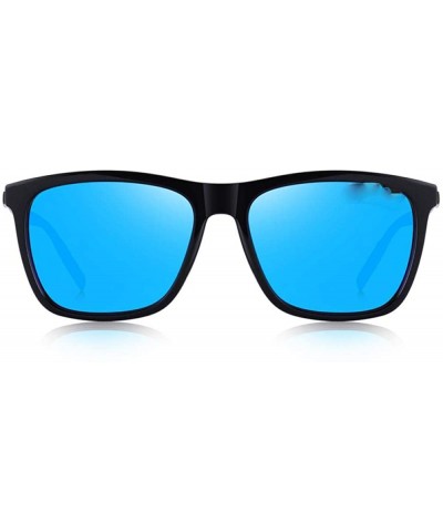 Square DESIGN Men Women Classic Square Polarized Sunglasses Aluminum Legs C01 Black - C02 Green - CH18XE0M0DX $14.16