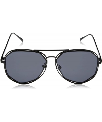 Aviator Diamond Bar Aviator Sunglasses - Black - CJ185IS02HR $13.91