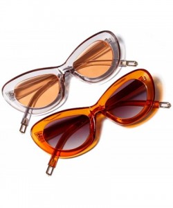 Cat Eye Retro Cat Eye Sunglasses Women Candy Colors Resin lens Glasses UV400 - Orange - C318NLXOL4Q $7.92
