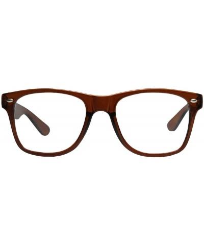 Wayfarer OWL - Non Prescription Glasses for Women and Men - Clear Lens - UV Protection - Brown_clear - CS189LK9DEA $7.84