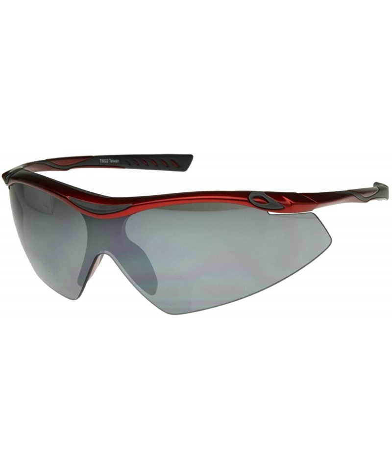 Sport Half frame TR90 Active Sport Shield Sunglasses - Red - CL116IRZUWJ $14.48