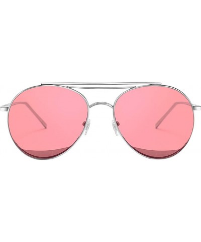 Aviator Round Fashion Sunglasses for Women Men Aviator Metal Mirror Sunglasses - C3 - CT18OL0YHDE $10.83