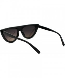 Cat Eye Womens Flat Top Full Sparkling Bling Rhinestone Retro Cat Eye Sunglasses - Black Brown Smoke - C318ES69NE3 $10.54