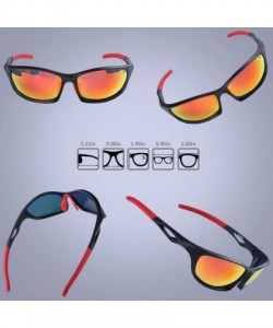 Sport Polarized Sport Sunglass for Run Bike Fish 100% UV Protect TR90 Unbreakable Frame for Adult - Red - CZ18TES98UE $14.71