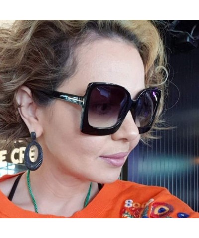 Oversized Fashion Oversized Women Sunglasses Brand Designer Plastic Female Big Frame Gradient Sun Glasses UV400 - C4198ZWLTM0...