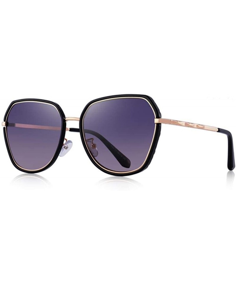 Cat Eye DESIGN Fashion Women Cat Eye Polarized Sunglasses Ladies Luxury Brand C01 Black - C03 Black Purple - CF18XE0EI7S $19.24