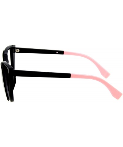 Cat Eye designer vintage retro Mirror women's cat eye sunglasses FF0136 - Black - CK12GMZSDDJ $26.45