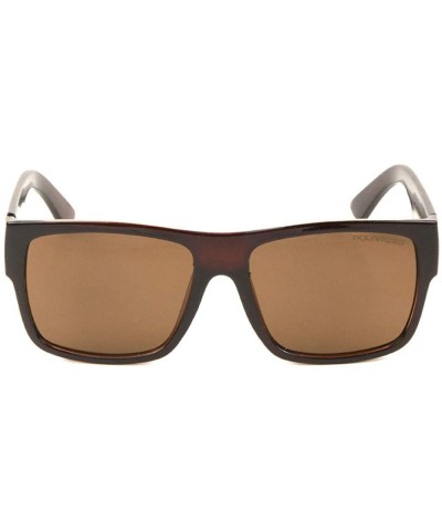 Square Polarized Classic Square Frame Sunglasses - Brown - C3190UAQKE3 $18.95