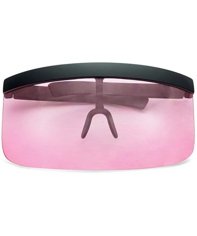 Shield Black Retro Futuristic Single Shield Color Oversized Wrap Cyclops/Visor Sunglasses - Matte Black - C6183ZHOL4R $13.93