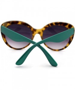 Butterfly Womens Fashion Sunglasses Stylish Round Butterfly Frame - Tortoise Green - CJ1217KF7BP $8.26