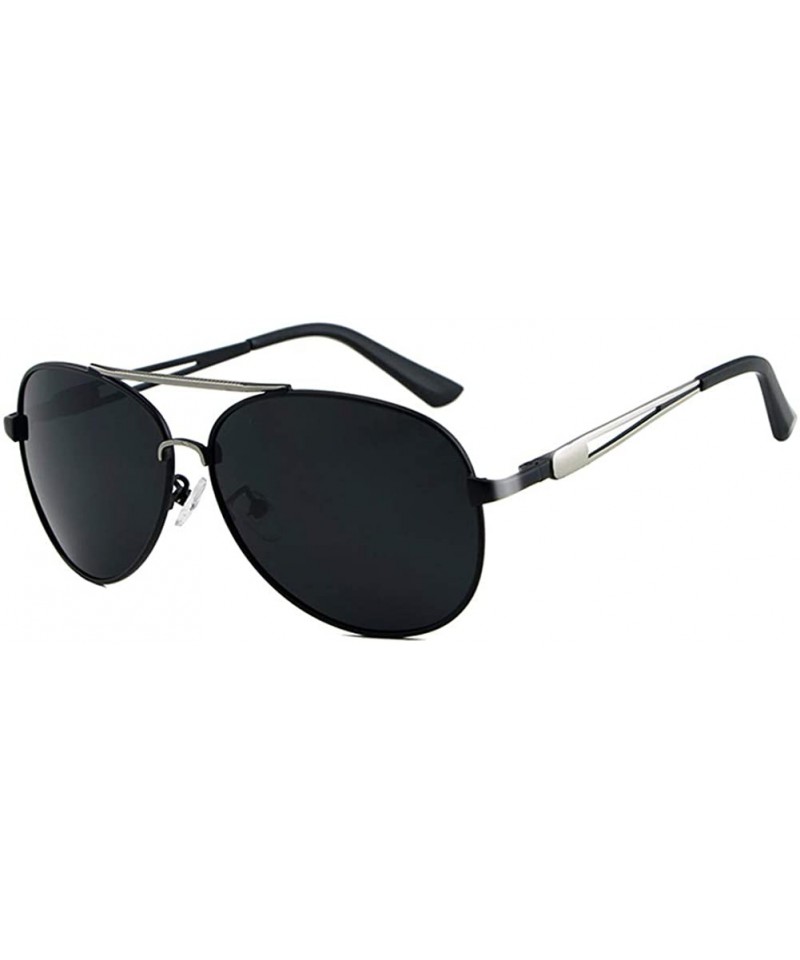 Oversized Fashion Retro Biker Fishing Oversized Polarized Sunglasses for Men 612 - Black - CO18ZUOOUSD $16.65