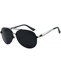 Oversized Fashion Retro Biker Fishing Oversized Polarized Sunglasses for Men 612 - Black - CO18ZUOOUSD $16.65