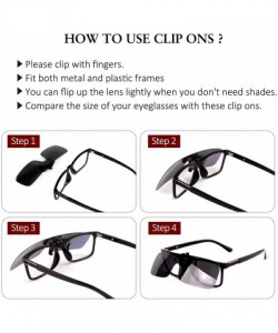 Square Clip-on Flip Up Polarized Rimless One Piece Sunglasses Over Prescription Glasses for Men Women - CW18N6MKXOT $12.21