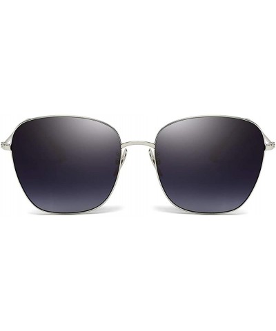 Oval Unisex Sunglasses Retro Gold Grey Drive Holiday Oval Non-Polarized UV400 - Silver Grey - CG18R5STWO6 $11.76