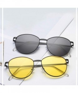 Aviator Unisex Classic Oval Shape Vintage Metal Full Frame Sunglasses Retro Glasses - F - CY196R4I7DI $9.74