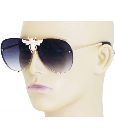 Oversized Pilot Sunglasses Oversize Metal Frame Vintage Retro Men Women Shades - Black - C918SZCO9IR $14.23