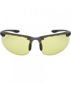 Wrap Men's Wraparound Night Driving Yellow Lens Sunlgasses 570053-ND - Matte Grey - C2125WED0XT $11.24