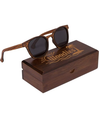 Aviator Full Wood Sunglasses Zebra Wood Three Dot Style - CZ194866GEA $38.06