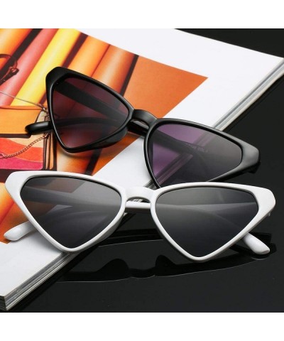 Aviator Sexy Cat Eye Sunglasses Women Brand Designer Triangle Sun Glasses Ladies Black - White Pink - C118XGEZNU2 $8.72