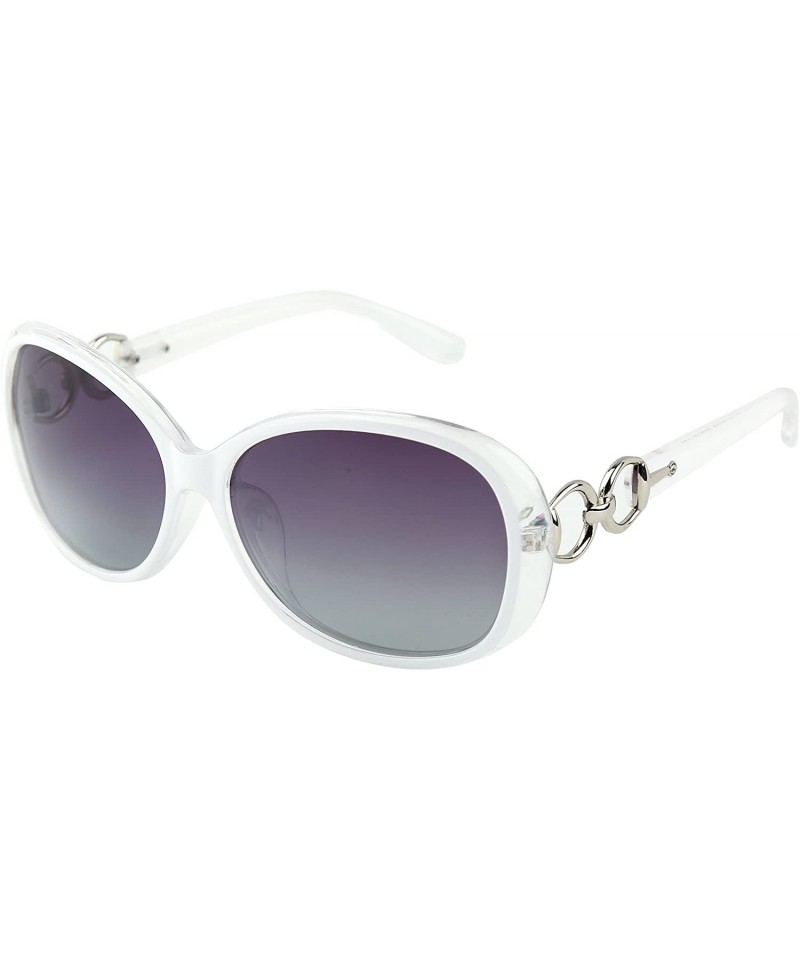 Oversized Classic Women's Shades Oversized Glasses Polarized Sunglasses UV400 - White Frame / Gradient Purple - CS12OB8X4TG $...