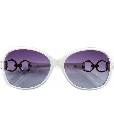 Oversized Classic Women's Shades Oversized Glasses Polarized Sunglasses UV400 - White Frame / Gradient Purple - CS12OB8X4TG $...