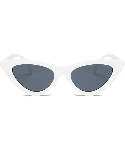 Goggle Cat Eye Sunglasses Women Vintage Retro Clout Goggles Cateye Sun Glasses - White - CP18CUX7MQD $14.04