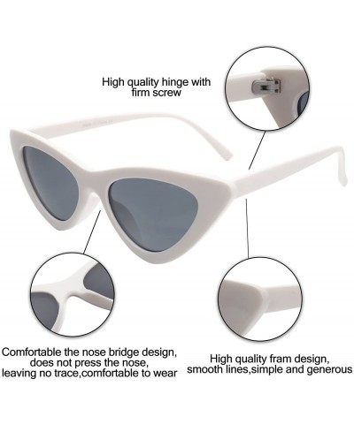 Goggle Cat Eye Sunglasses Women Vintage Retro Clout Goggles Cateye Sun Glasses - White - CP18CUX7MQD $14.04