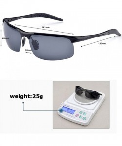 Sport Men's Polarized Sunglasses for Driving Fishing Golf Metal Glasses UV400 - Black - C918ZD8UATO $16.95