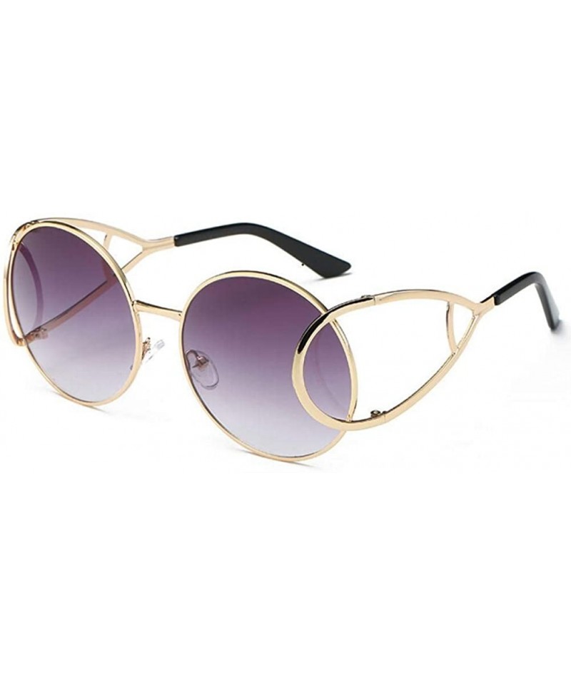 Goggle Sunglasses Fashion Individual Character Sunglasses Women Sun Glasses Aviation Sunglasses Men - Gold V Gray - CY18WH4TI...