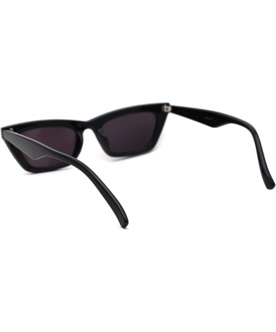 Rectangular Womens Mod Simple Pop Color Squared Cat Eye Sunglasses - Black - CT18WM7D7XD $12.94