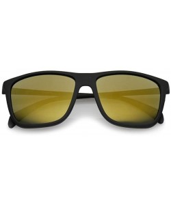 Square Fashion Culture Unisex Shady Soft Rubberized Square Mirror Lens Sunglasses - Black/Brown - CZ18DDD5W0Y $16.94