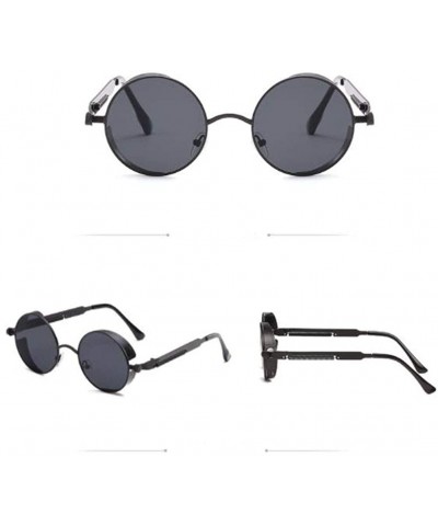 Metal Round Sunglasses Vintage Punk Style Men's And Women's Sunglasses ...