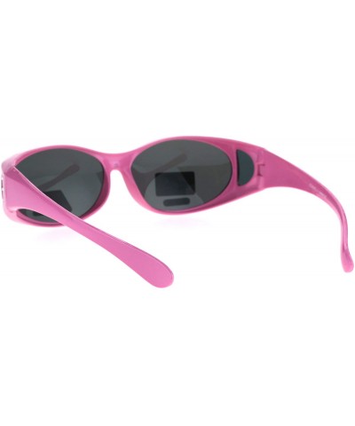 Oval Polarized Womens Rhinestone Pearl Oval Round 60mm OTG Fit Over Sunglasses - Pink - CE185GE6RI9 $14.13