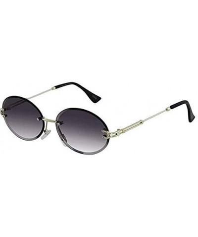 Rimless Elegant Rimless Vintage Retro Oval Gold Clear Lens Fashion Diamond Cut Edge Fashion Sunglasses - C9197IHTOAD $21.37