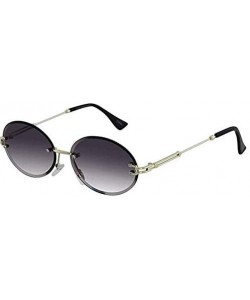 Rimless Elegant Rimless Vintage Retro Oval Gold Clear Lens Fashion Diamond Cut Edge Fashion Sunglasses - C9197IHTOAD $21.37