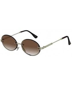 Rimless Elegant Rimless Vintage Retro Oval Gold Clear Lens Fashion Diamond Cut Edge Fashion Sunglasses - C9197IHTOAD $21.37