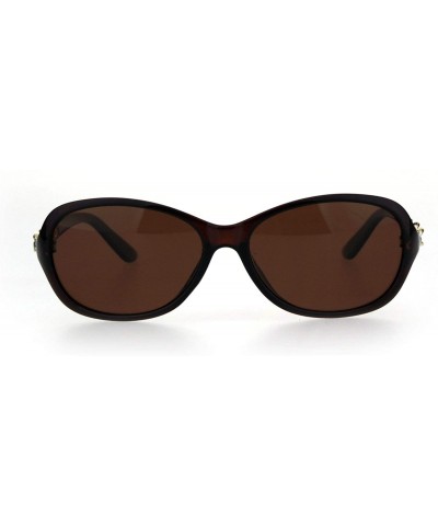 Butterfly Womens Polarized Large Rhinestone Bling Elegant Butterfly Sunglasses - All Brown - CS18HZ65QWE $10.28