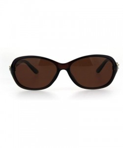 Butterfly Womens Polarized Large Rhinestone Bling Elegant Butterfly Sunglasses - All Brown - CS18HZ65QWE $10.28