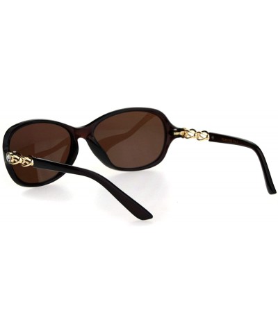 Butterfly Womens Polarized Large Rhinestone Bling Elegant Butterfly Sunglasses - All Brown - CS18HZ65QWE $10.28