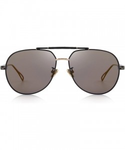 Wrap Polarized Pilot Mirrored Lens Sunglasses for men Sun Glasses S8455 - Brown Mirror - CG1888CGTLE $12.07