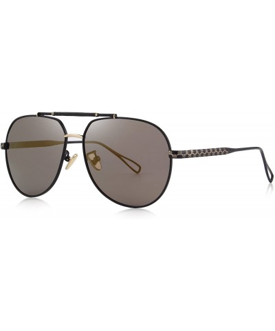 Wrap Polarized Pilot Mirrored Lens Sunglasses for men Sun Glasses S8455 - Brown Mirror - CG1888CGTLE $12.07