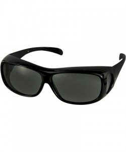 Oversized Sunglasses Wear Over Prescription Glasses-Large Slim - Polarized - Black - CR11LPT3D65 $15.50